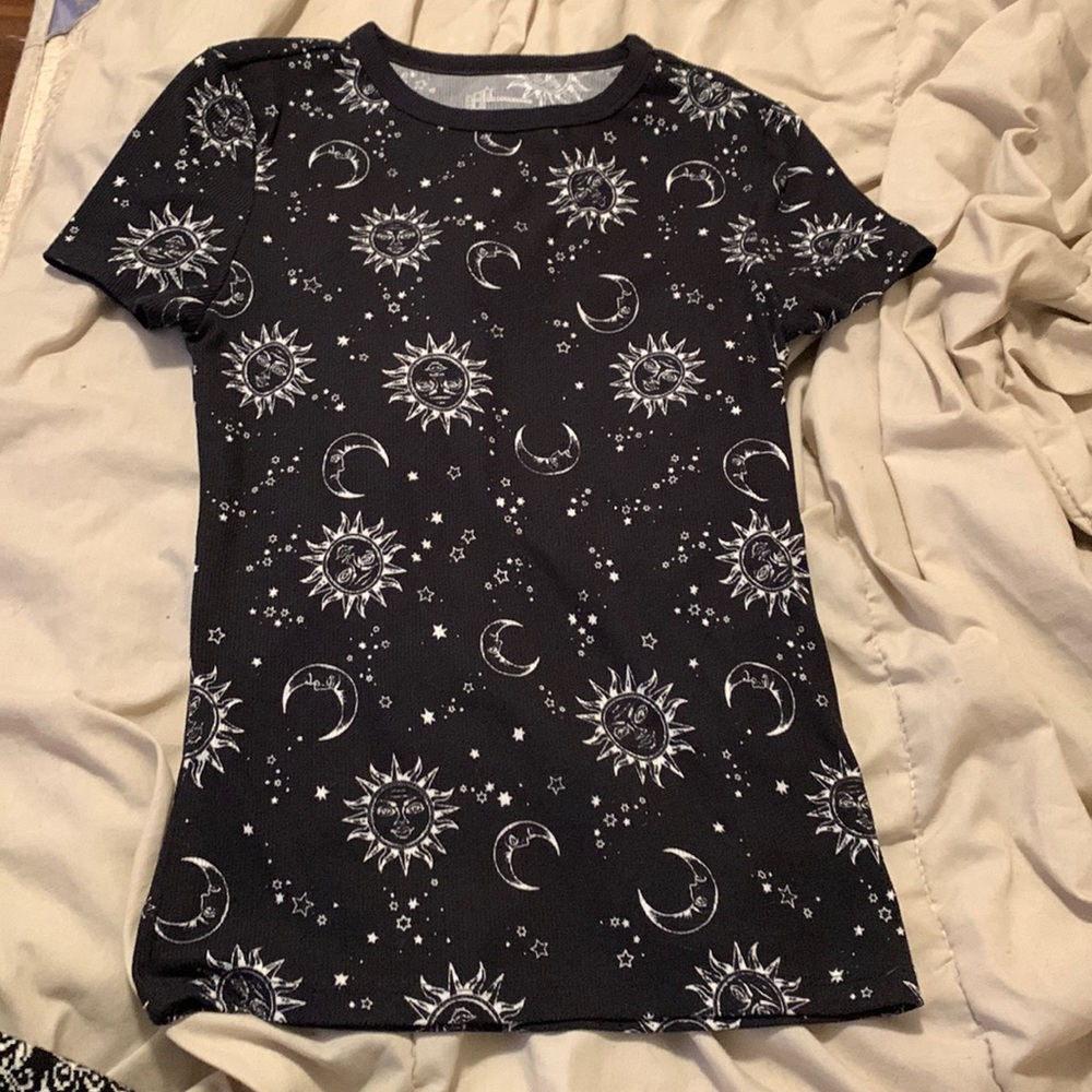 Sun and moon black shirt